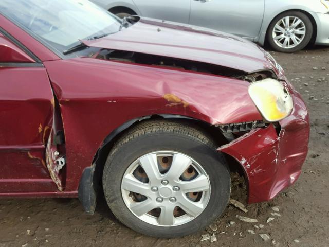 2HGES26752H561309 - 2002 HONDA CIVIC EX BURGUNDY photo 9