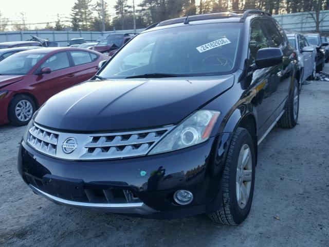 JN8AZ08W66W536030 - 2006 NISSAN MURANO SL BLACK photo 2