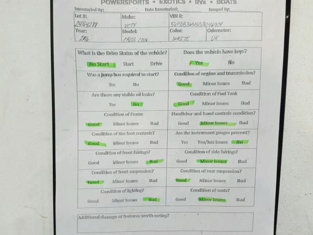 5VPDB36N5G3046904 - 2016 VICTORY MOTORCYCLES CROSS COUN WHITE photo 20