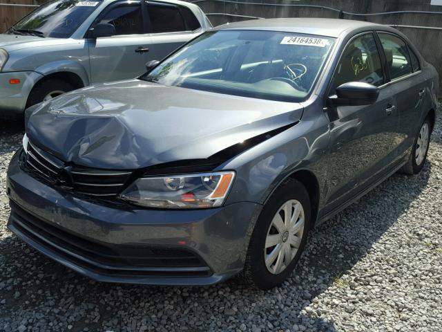 3VW267AJ7GM298350 - 2016 VOLKSWAGEN JETTA S GRAY photo 2