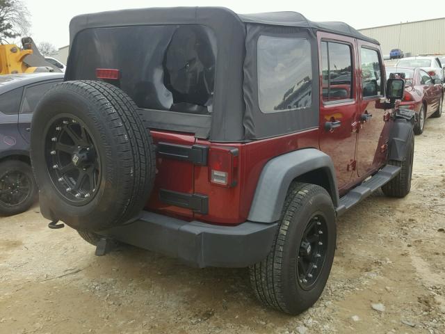 1C4BJWDG9CL136887 - 2012 JEEP WRANGLER U BURGUNDY photo 4