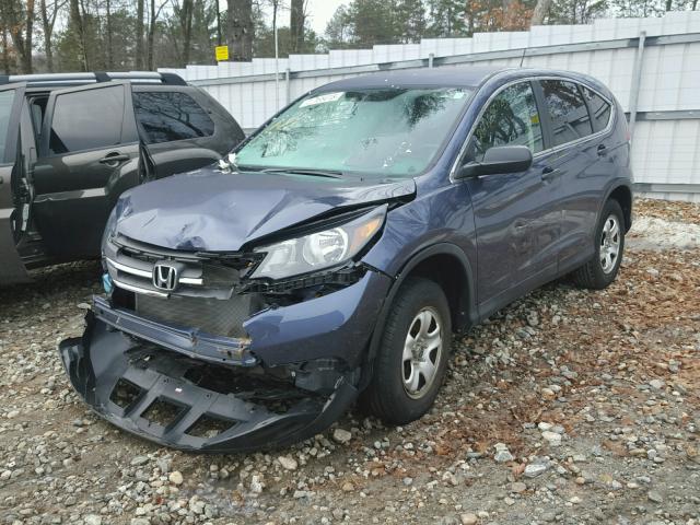 2HKRM4H36DH682909 - 2013 HONDA CR-V LX BLUE photo 2