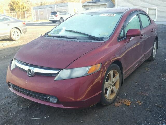 1HGFA16598L021117 - 2008 HONDA CIVIC LX BURGUNDY photo 2