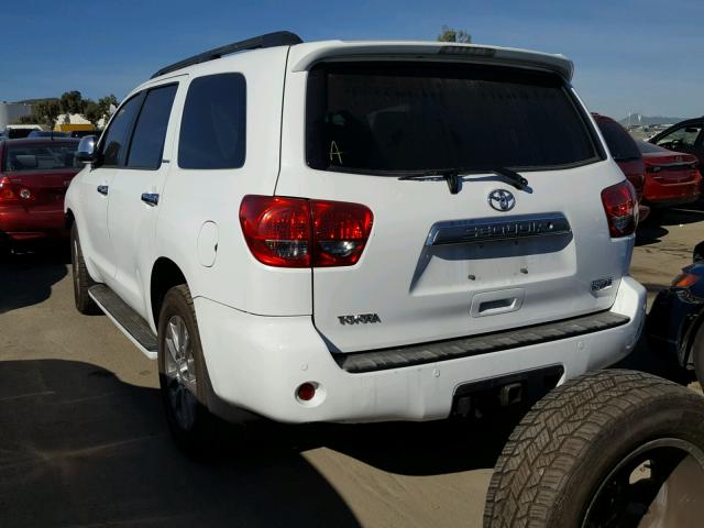 5TDBY68A28S001208 - 2008 TOYOTA SEQUOIA LI WHITE photo 3