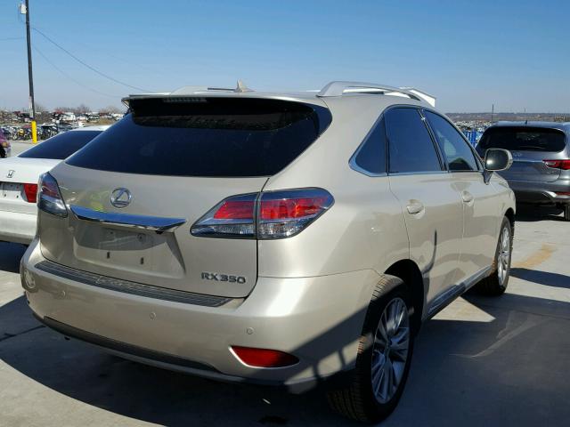 2T2ZK1BA3DC118130 - 2013 LEXUS RX 350 GOLD photo 4