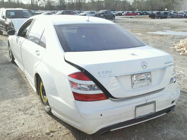 WDDNG71X57A067676 - 2007 MERCEDES-BENZ S 550 WHITE photo 3