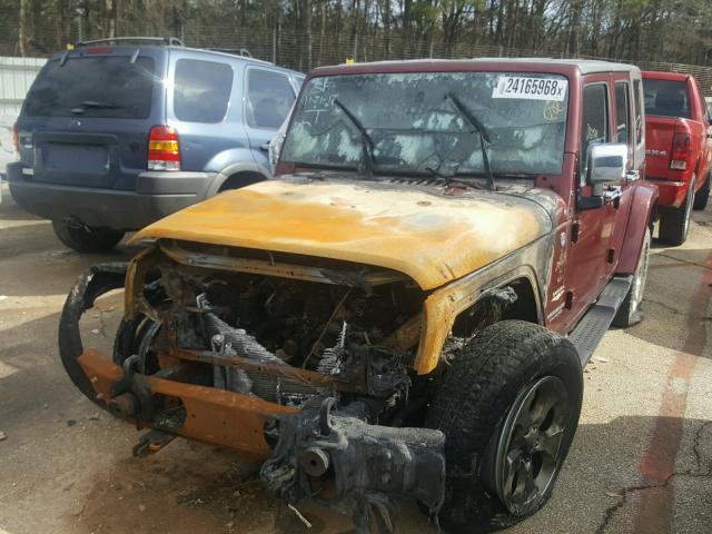 1J4GA59137L116154 - 2007 JEEP WRANGLER S MAROON photo 2