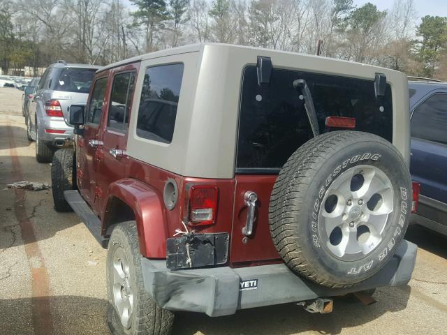 1J4GA59137L116154 - 2007 JEEP WRANGLER S MAROON photo 3