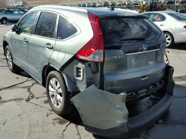 2HKRM4H77CH617455 - 2012 HONDA CR-V EXL GREEN photo 3