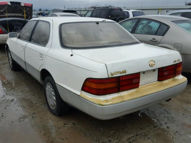 JT8UF11E3N0106920 - 1992 LEXUS LS 400 WHITE photo 3