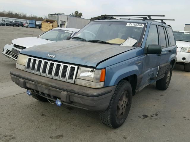 1J4GZ58S2RC158157 - 1994 JEEP GRAND CHER BLUE photo 2