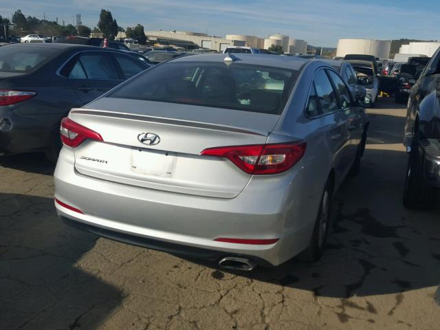 5NPE24AF6GH284287 - 2016 HYUNDAI SONATA SE SILVER photo 4