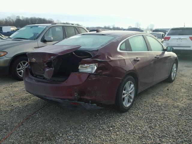 1G1ZE5ST5GF250427 - 2016 CHEVROLET MALIBU LT MAROON photo 4