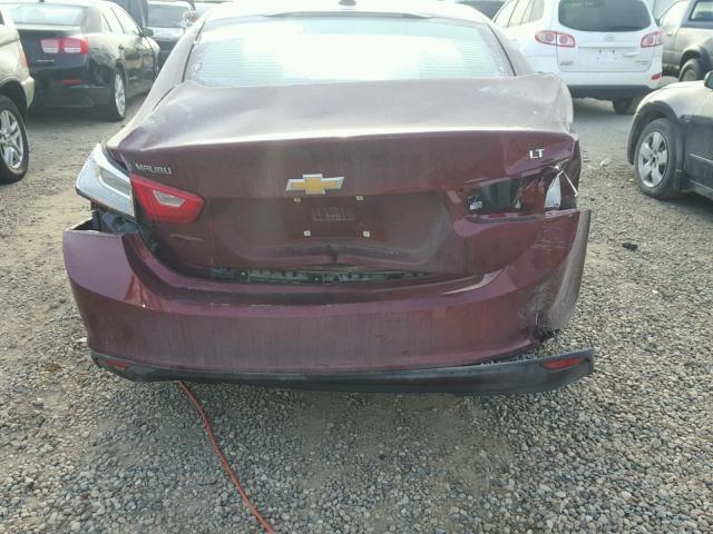 1G1ZE5ST5GF250427 - 2016 CHEVROLET MALIBU LT MAROON photo 9