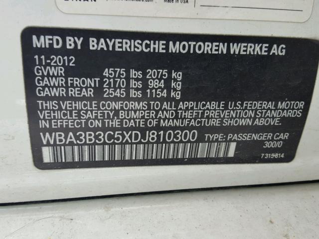 WBA3B3C5XDJ810300 - 2013 BMW 328 XI WHITE photo 10