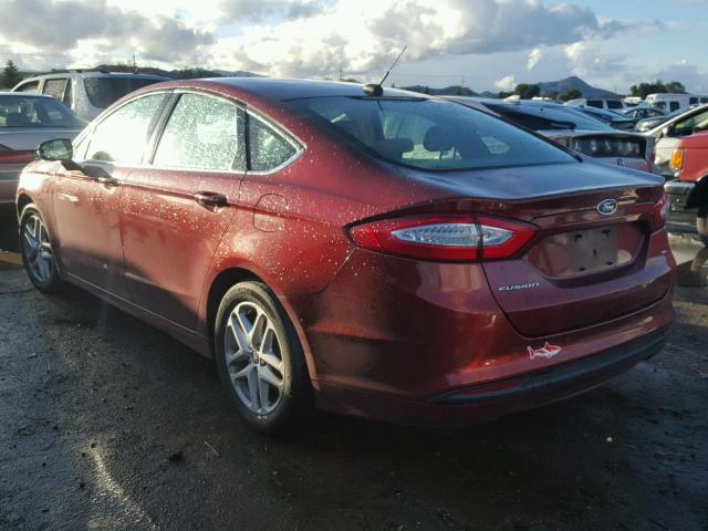 3FA6P0H77ER235922 - 2014 FORD FUSION SE RED photo 3