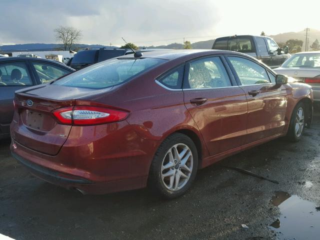 3FA6P0H77ER235922 - 2014 FORD FUSION SE RED photo 4