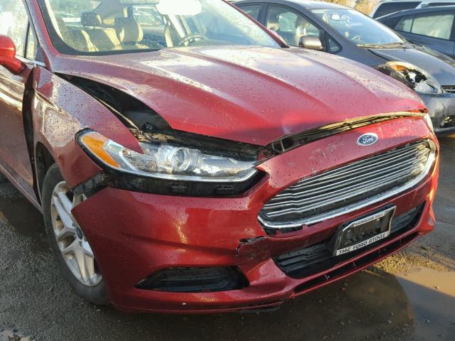 3FA6P0H77ER235922 - 2014 FORD FUSION SE RED photo 9