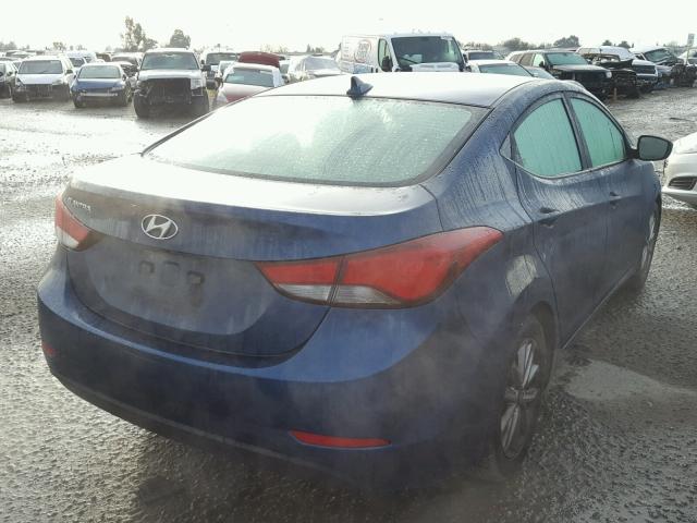 KMHDH4AE5GU511455 - 2016 HYUNDAI ELANTRA SE BLUE photo 4