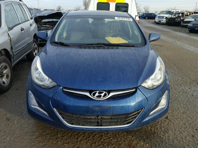 KMHDH4AE5GU511455 - 2016 HYUNDAI ELANTRA SE BLUE photo 9