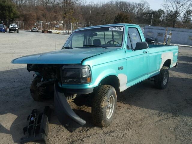 1FTEF14N5SNA45540 - 1995 FORD F150 TEAL photo 2