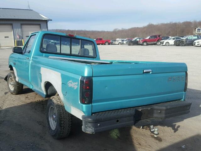 1FTEF14N5SNA45540 - 1995 FORD F150 青色 照片 3
