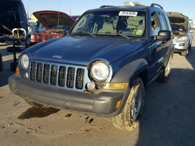 1J4GK48K56W212916 - 2006 JEEP LIBERTY SP BLUE photo 2