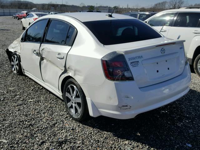 3N1AB6AP3CL675462 - 2012 NISSAN SENTRA 2.0 WHITE photo 3