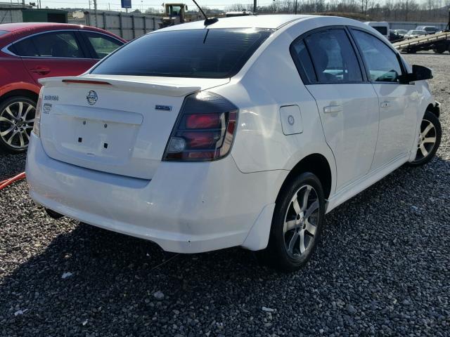 3N1AB6AP3CL675462 - 2012 NISSAN SENTRA 2.0 WHITE photo 4