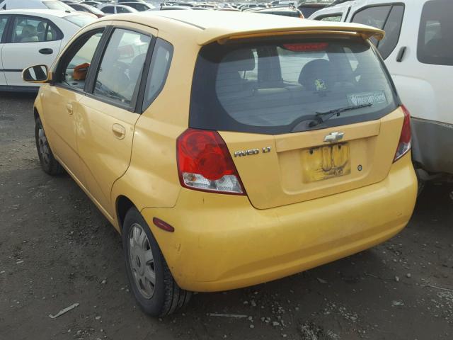 KL1TG62645B307381 - 2005 CHEVROLET AVEO LT YELLOW photo 3