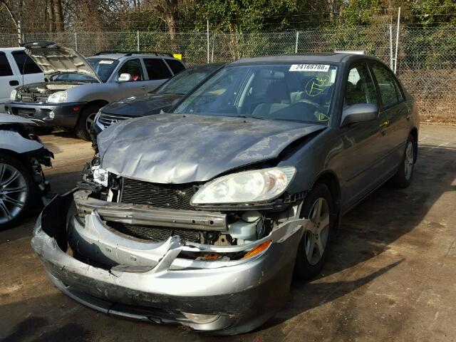 2HGES25724H623415 - 2004 HONDA CIVIC EX SILVER photo 2