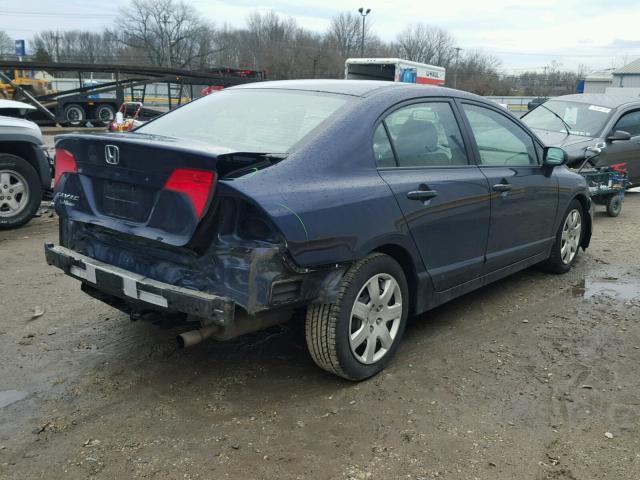 2HGFA16558H517870 - 2008 HONDA CIVIC LX BLUE photo 4