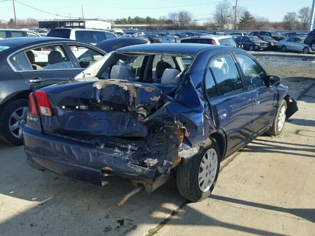 2HGES16555H546032 - 2005 HONDA CIVIC LX BLUE photo 4