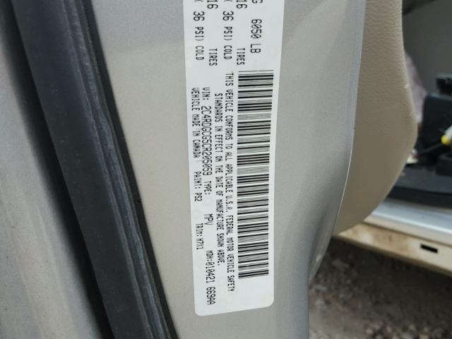 2C4RDGCG5CR205059 - 2012 DODGE GRAND CARA SILVER photo 10