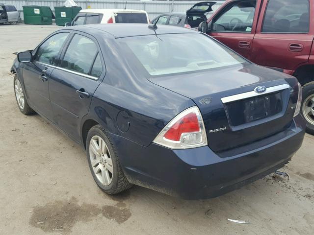 3FAHP08Z68R139388 - 2008 FORD FUSION SEL BLUE photo 3