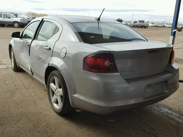 1C3CDZCB9DN660683 - 2013 DODGE AVENGER SX SILVER photo 3