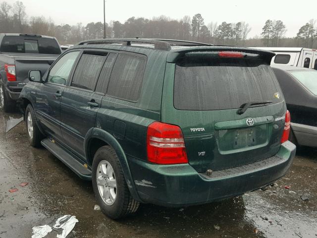 JTEGF21A930088661 - 2003 TOYOTA HIGHLANDER GREEN photo 3