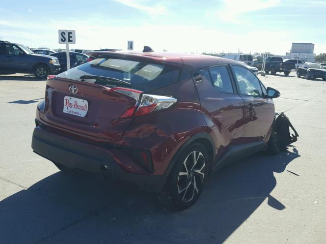 NMTKHMBX2JR002624 - 2018 TOYOTA C-HR XLE RED photo 4