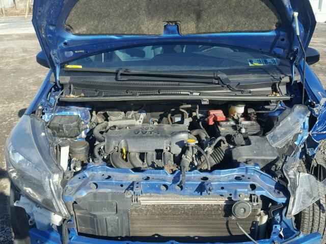 JTDKTUD34DD571131 - 2013 TOYOTA YARIS BLUE photo 7