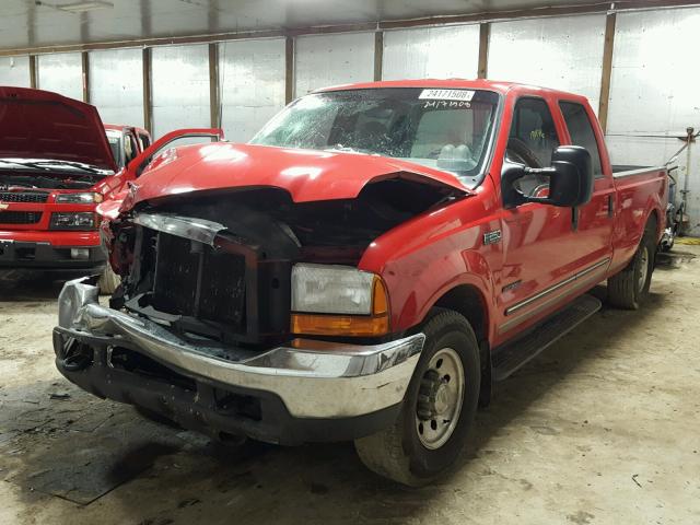 1FTNW20F5YED30851 - 2000 FORD F250 SUPER RED photo 2