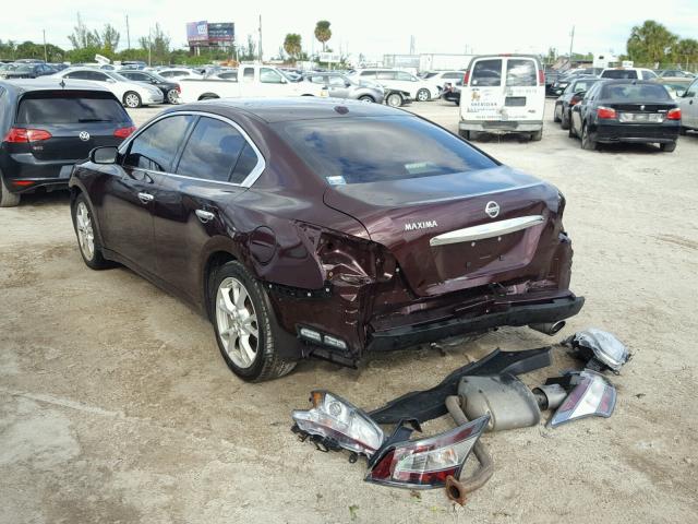 1N4AA5AP6EC443517 - 2014 NISSAN MAXIMA S BURGUNDY photo 3