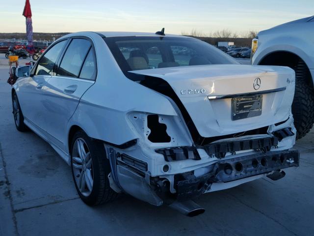 WDDGF4HB9EA947037 - 2014 MERCEDES-BENZ C 250 WHITE photo 3