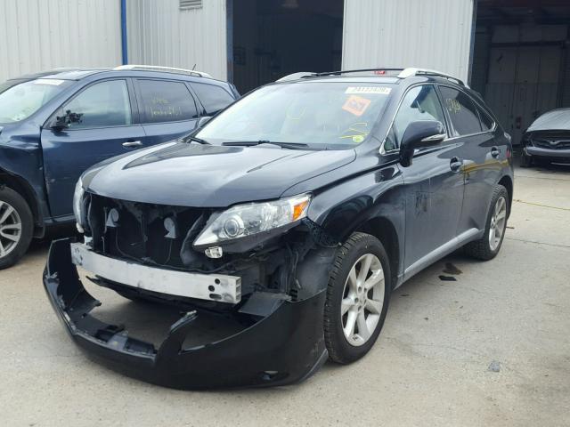 2T2ZK1BA5CC079636 - 2012 LEXUS RX 350 BLACK photo 2