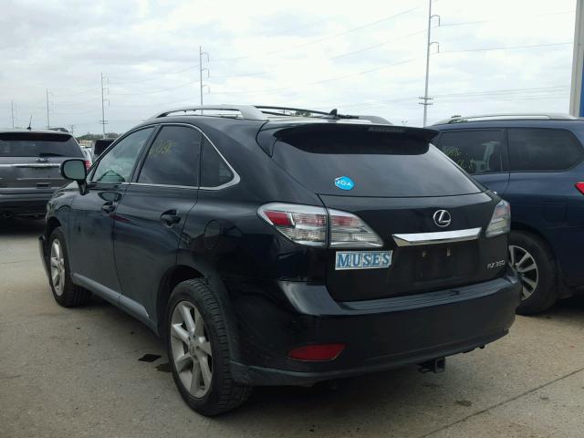 2T2ZK1BA5CC079636 - 2012 LEXUS RX 350 BLACK photo 3