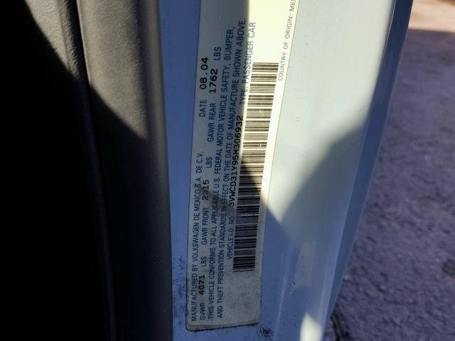 3VWCD31Y95M306932 - 2005 VOLKSWAGEN NEW BEETLE 蓝色 照片 10