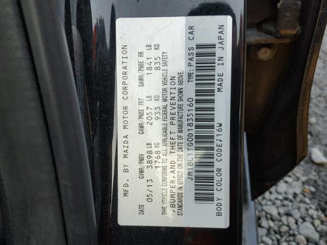 JM1BL1TG0D1835160 - 2013 MAZDA 3 I BLACK photo 10