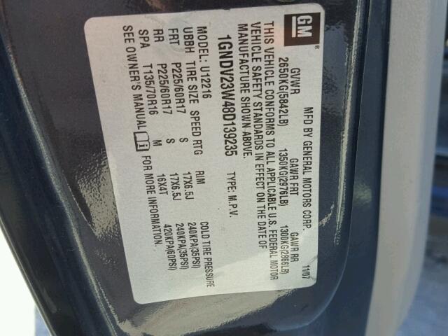 1GNDV23W48D139235 - 2008 CHEVROLET UPLANDER L 蓝色 照片 10