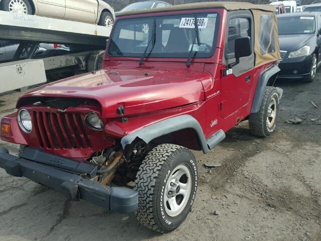 1J4FY29P3WP776423 - 1998 JEEP WRANGLER / RED photo 2