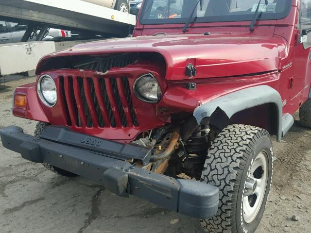 1J4FY29P3WP776423 - 1998 JEEP WRANGLER / RED photo 9