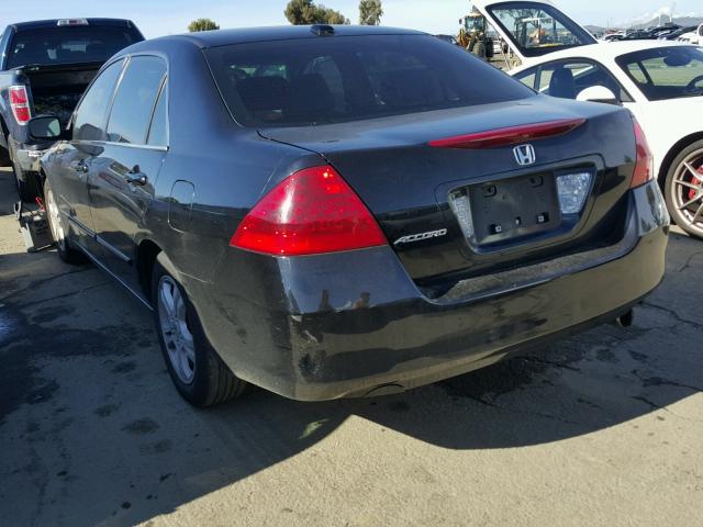 1HGCM56857A060356 - 2007 HONDA ACCORD EX BLACK photo 3